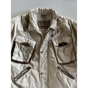 Men’s XL/XXL OUI INT’L Cotton Bomber Coat with Leather Trim